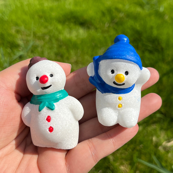 Natural White Jade Cute Snowman