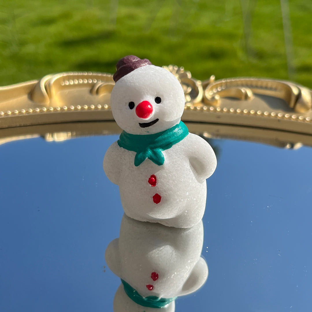 Natural White Jade Cute Snowman