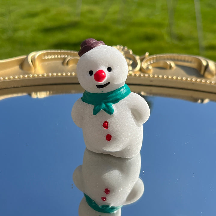 Natural White Jade Cute Snowman