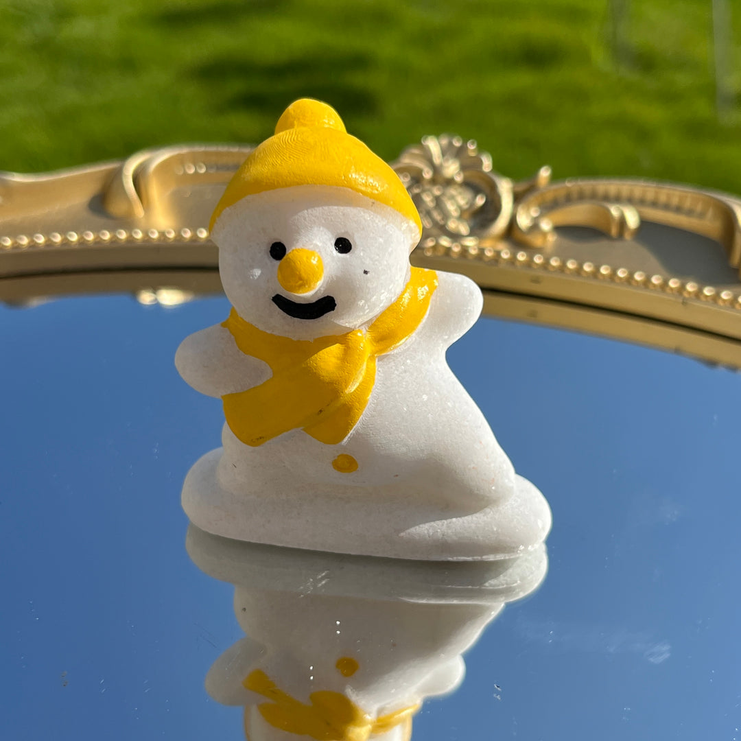 Natural White Jade Cute Snowman