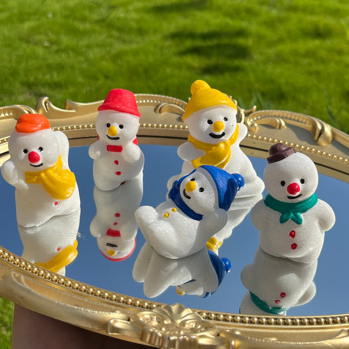 Natural White Jade Cute Snowman
