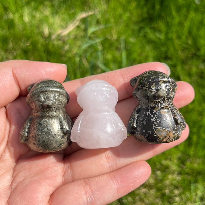Natural Mini Crystal Snowman