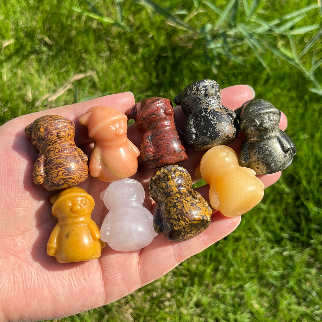 Natural Mini Crystal Snowman