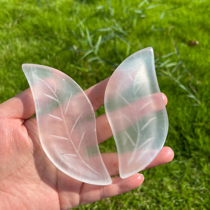 Selenite Leaf Bowl
