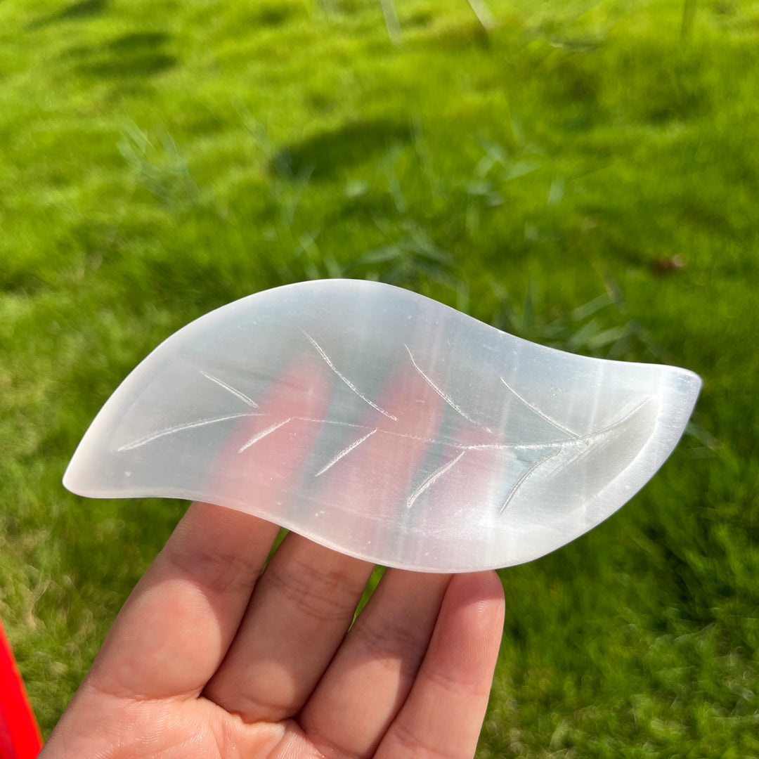 Selenite Leaf Bowl