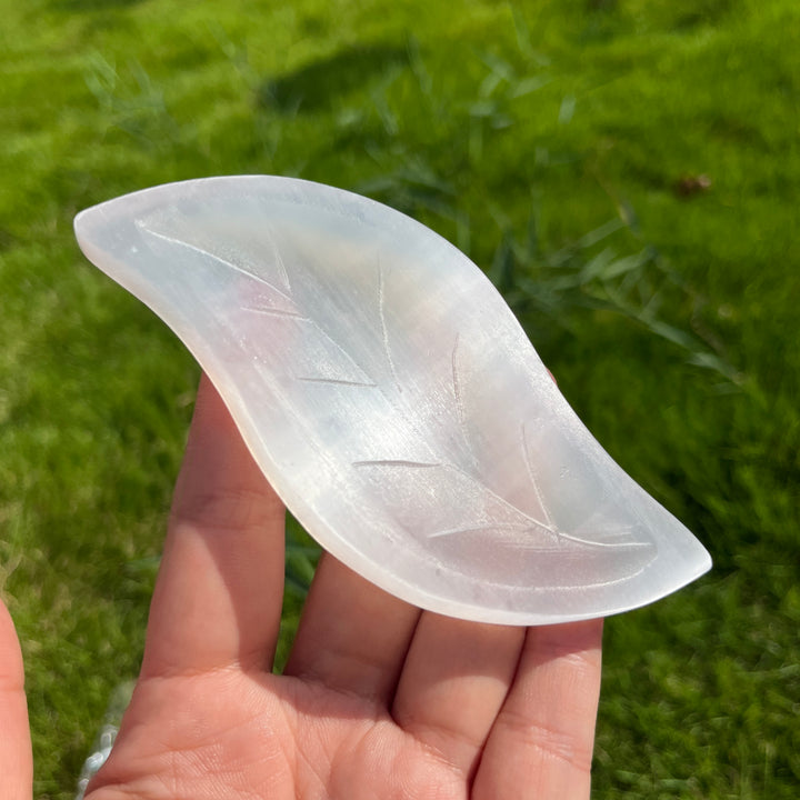 Selenite Leaf Bowl