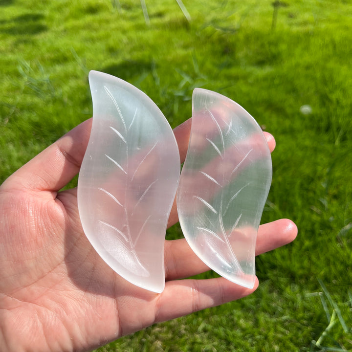 Selenite Leaf Bowl