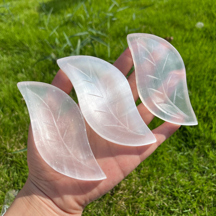 Selenite Leaf Bowl