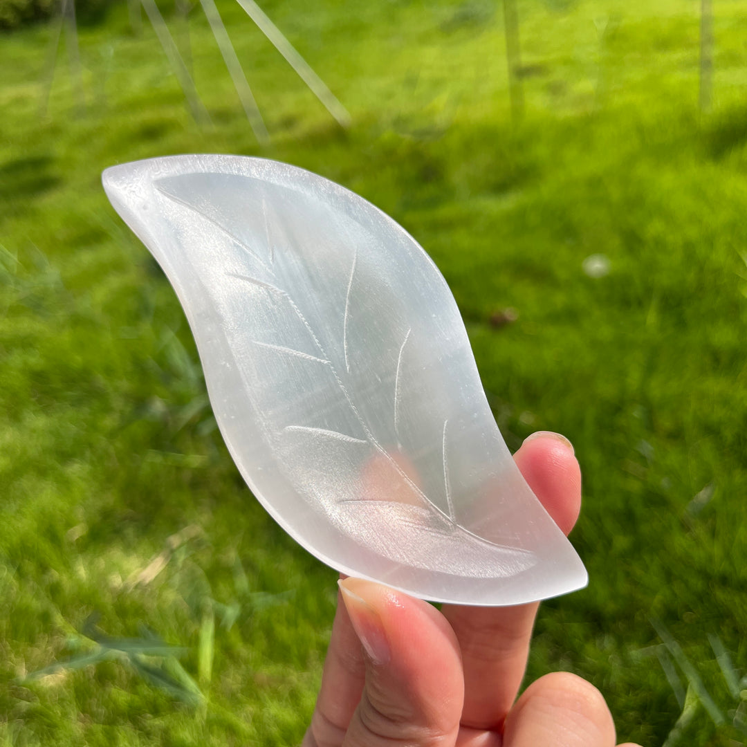 Selenite Leaf Bowl