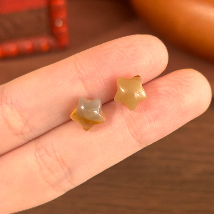 Amber Star Stud Earrings