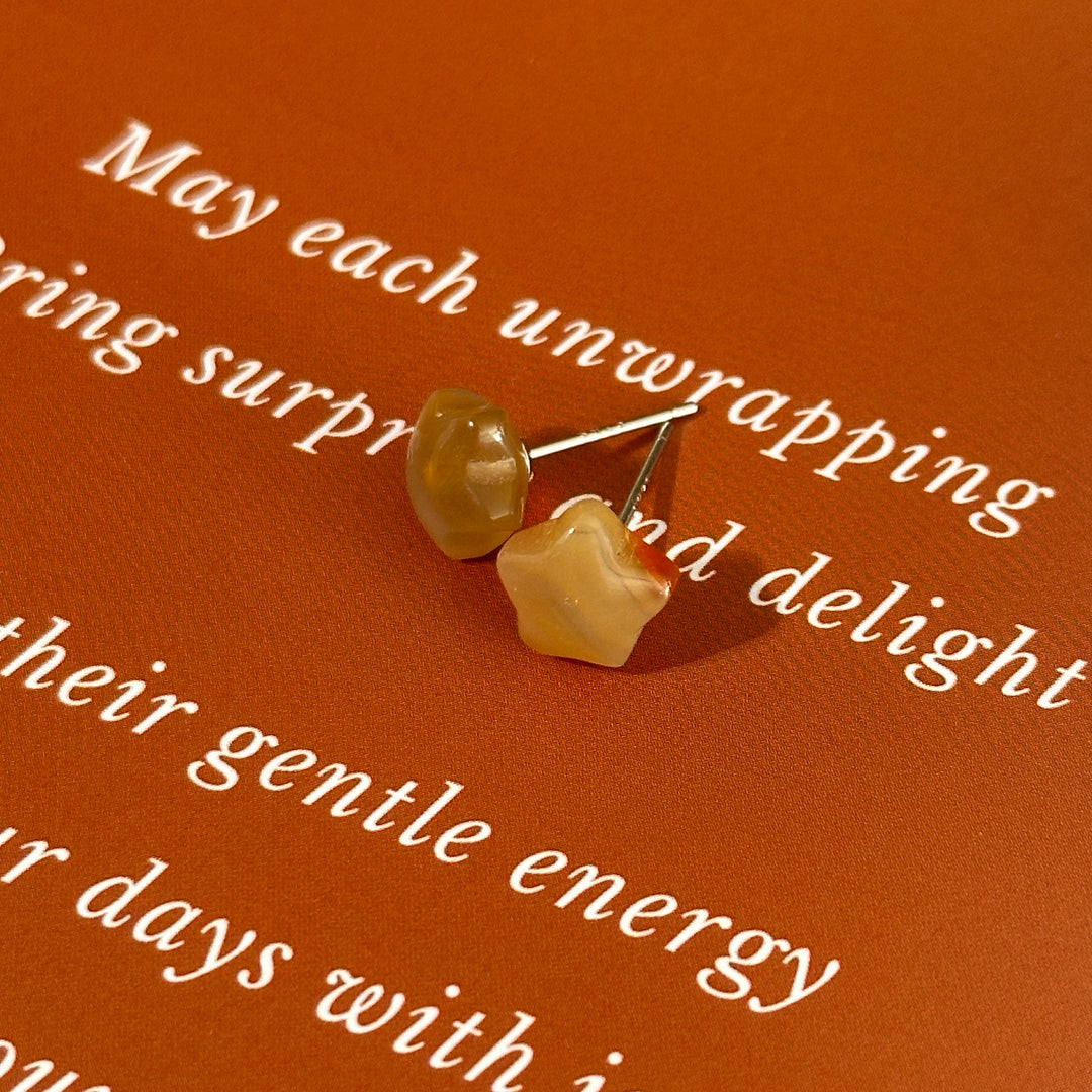 Amber Star Stud Earrings