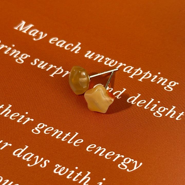 Amber Star Stud Earrings
