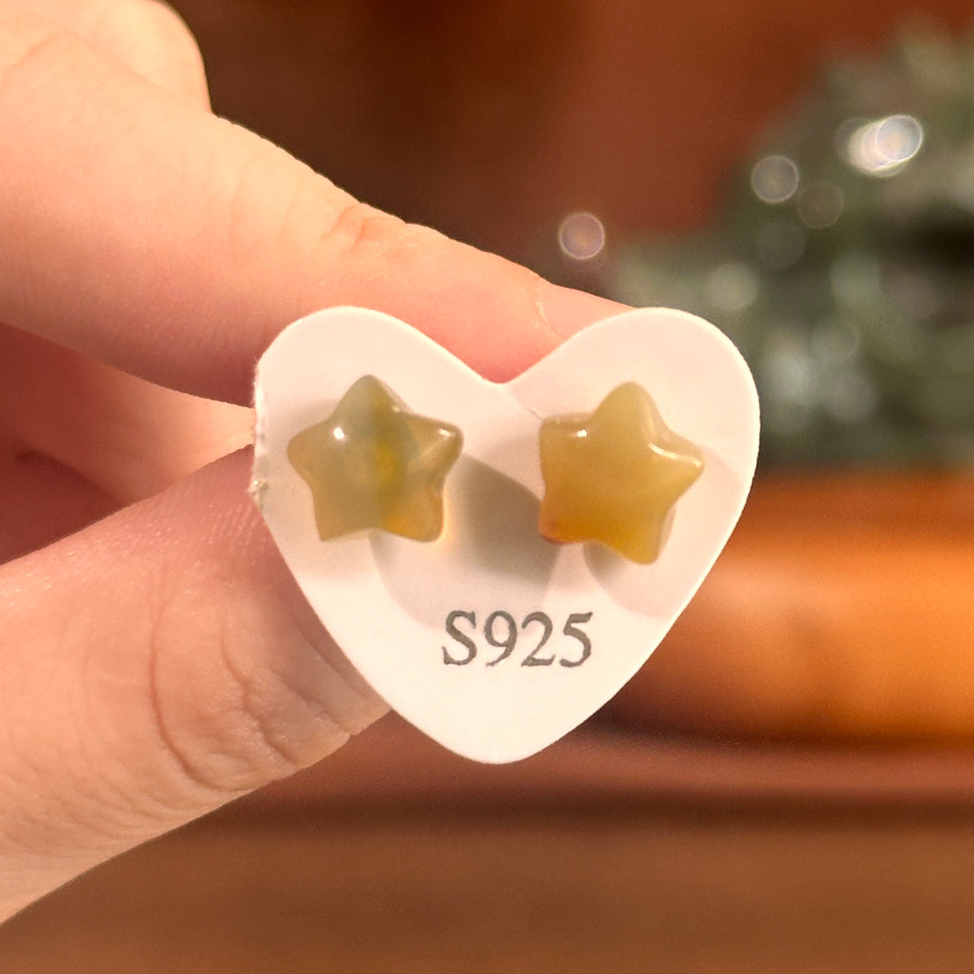 Amber Star Stud Earrings