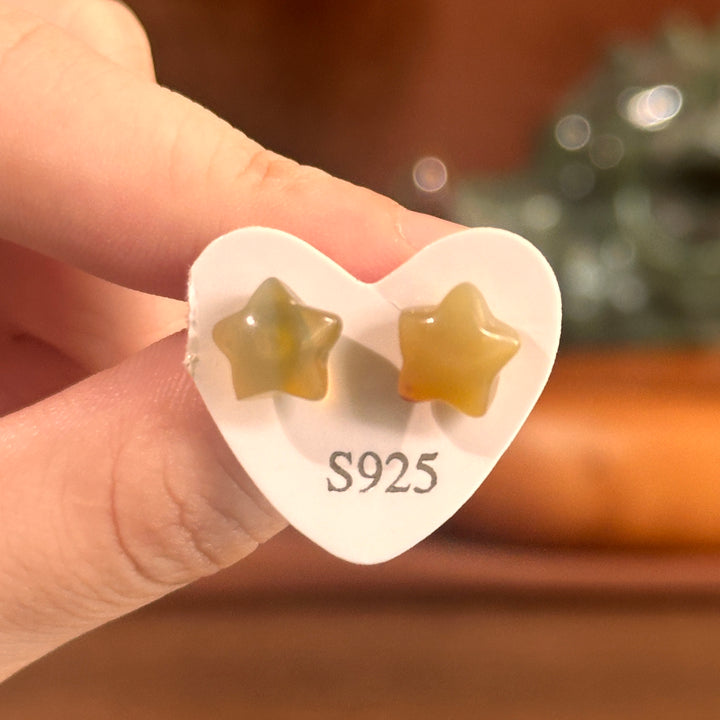 Amber Star Stud Earrings