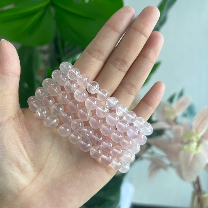 Light Color Rose Quartz Bracelet 8.5~8.9mm