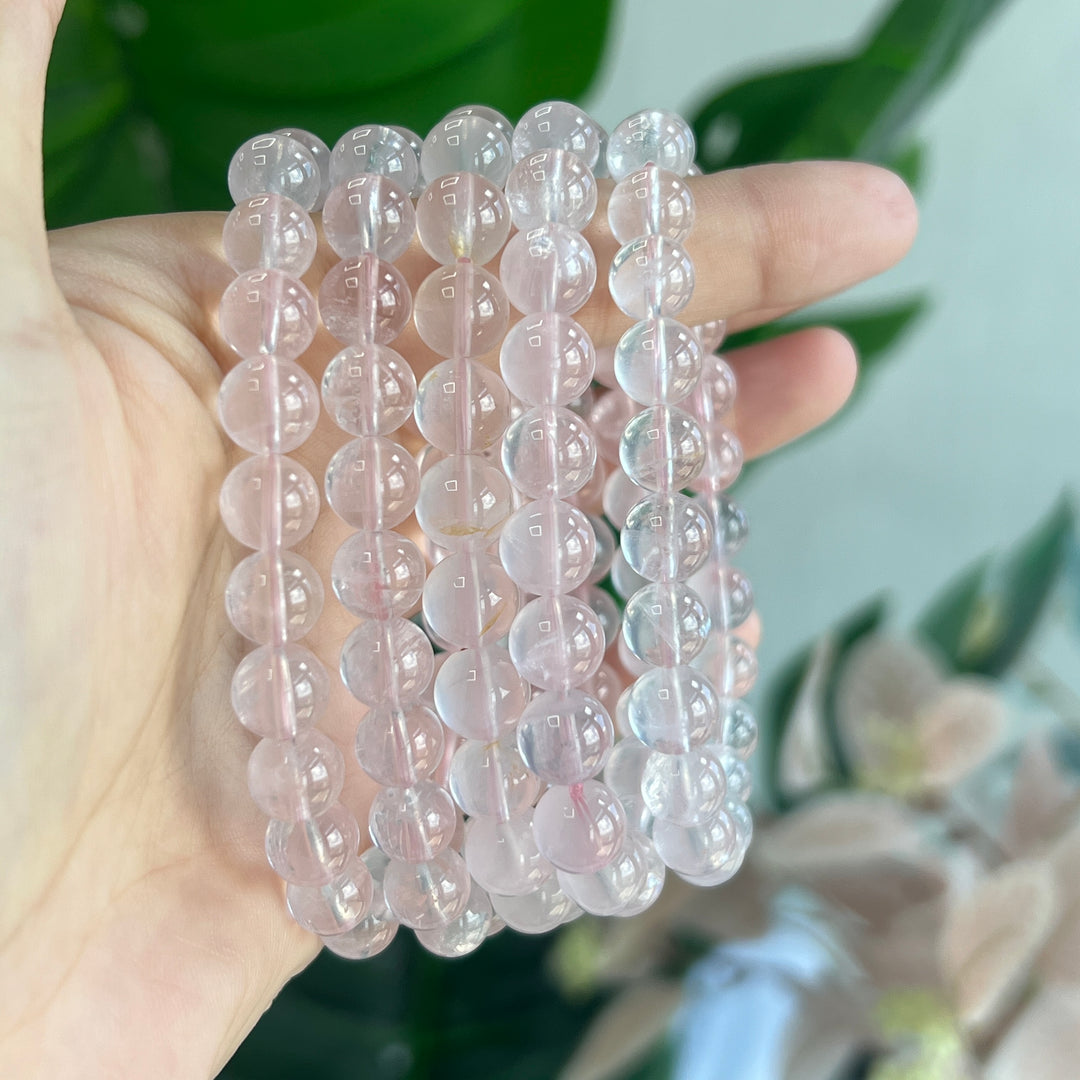 Light Color Rose Quartz Bracelet 8.5~8.9mm