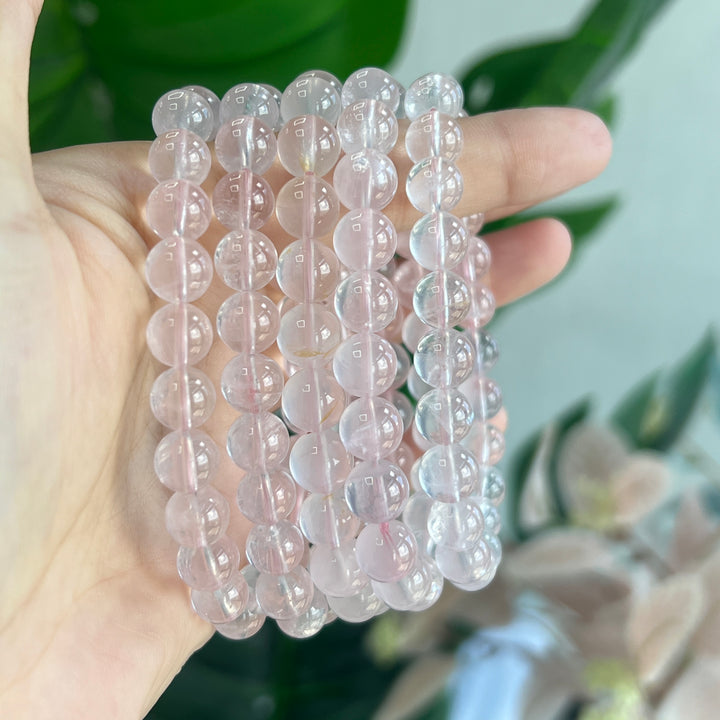 Light Color Rose Quartz Bracelet 8.5~8.9mm