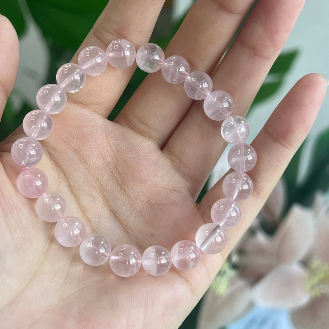 Light Color Rose Quartz Bracelet 8.5~8.9mm