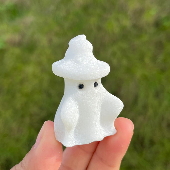 Natural White Jade Hat Ghost
