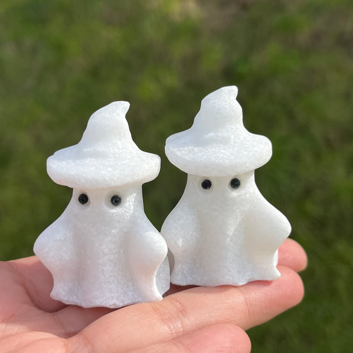 Natural White Jade Hat Ghost