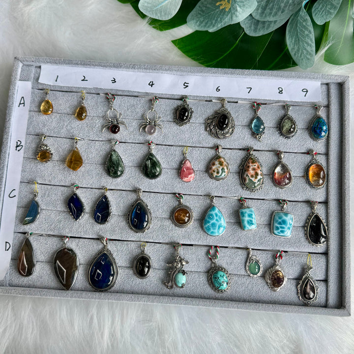 Unique, Crystal & Gemstone Pendants, S925