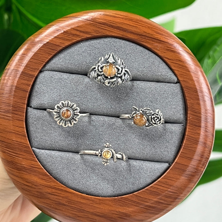 Rutilated Quartz Ring, S925
