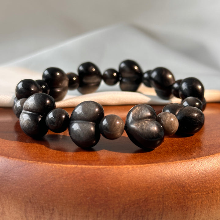 Silver Obsidian Heart Bracelet 12.8-13.0mm