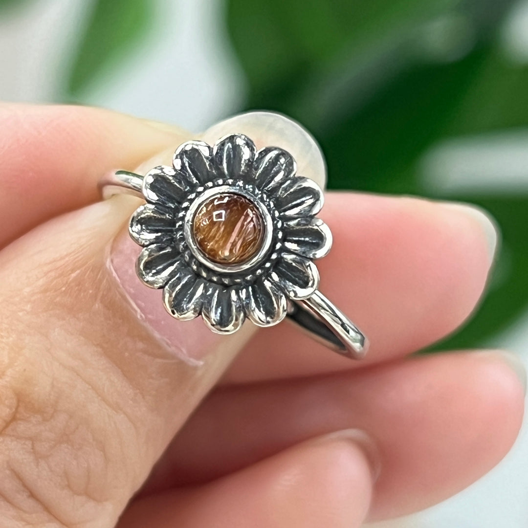 Rutilated Quartz Ring, S925