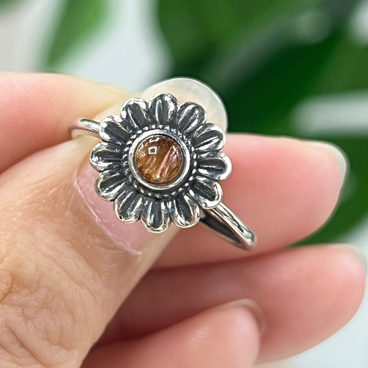 Rutilated Quartz Ring, S925