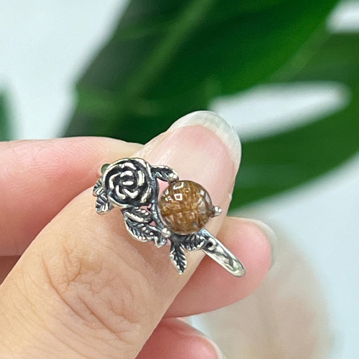 Rutilated Quartz Ring, S925