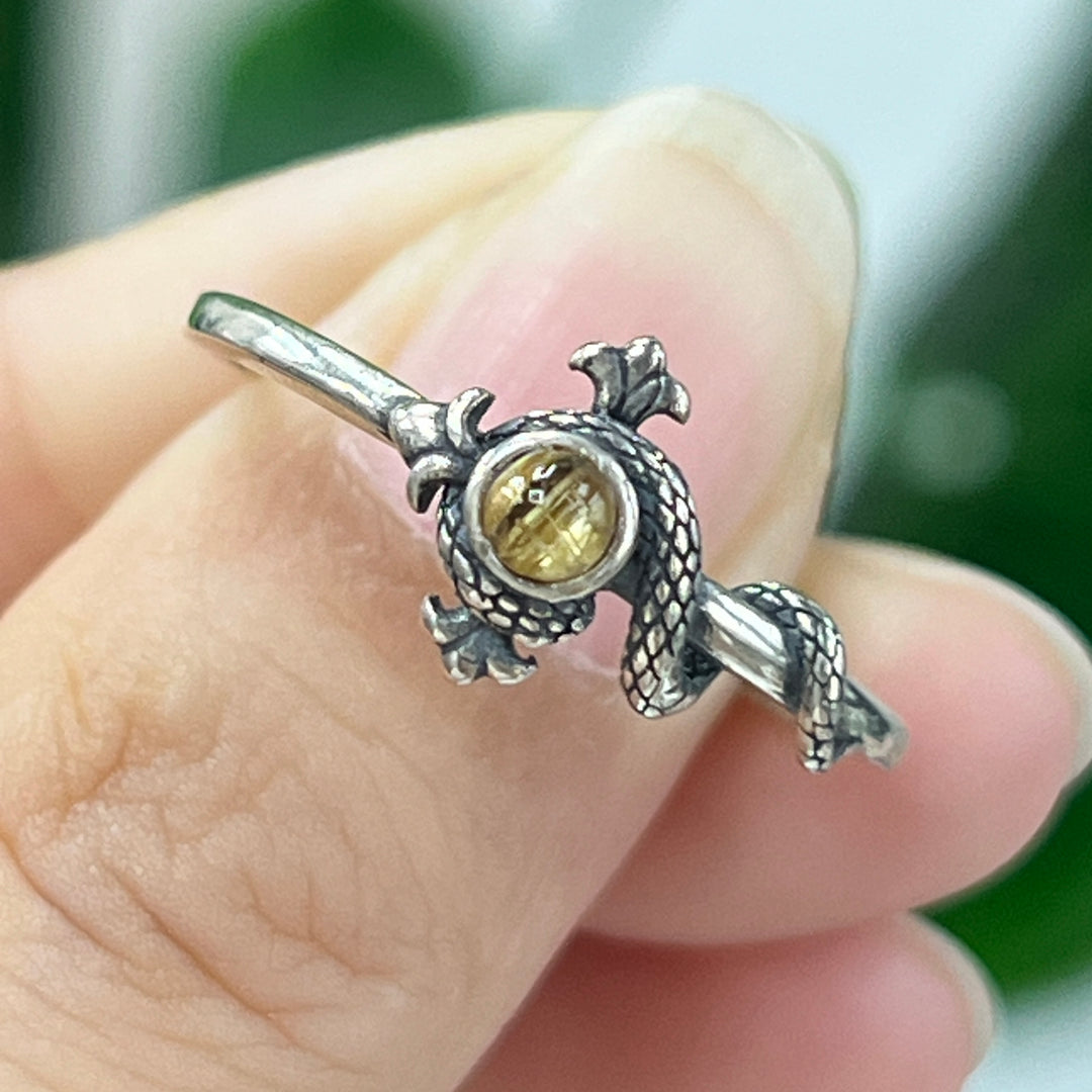 Rutilated Quartz Ring, S925