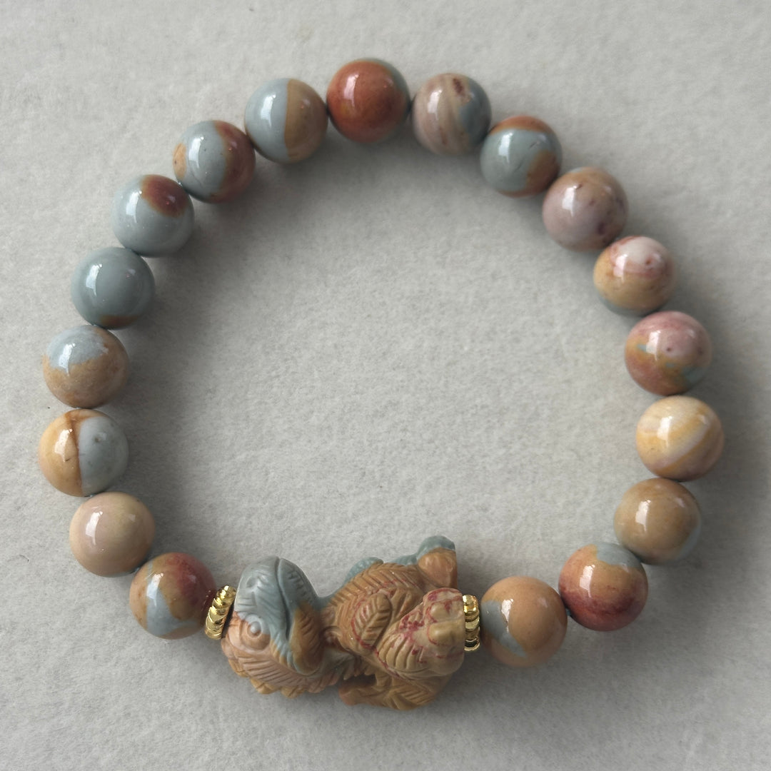 Alashan Agate Dinosaur Bracelet 9.0-9.4mm