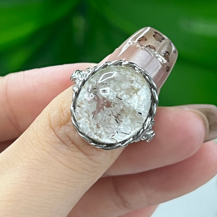 High Quality,White Garden Quartz Ring, S925