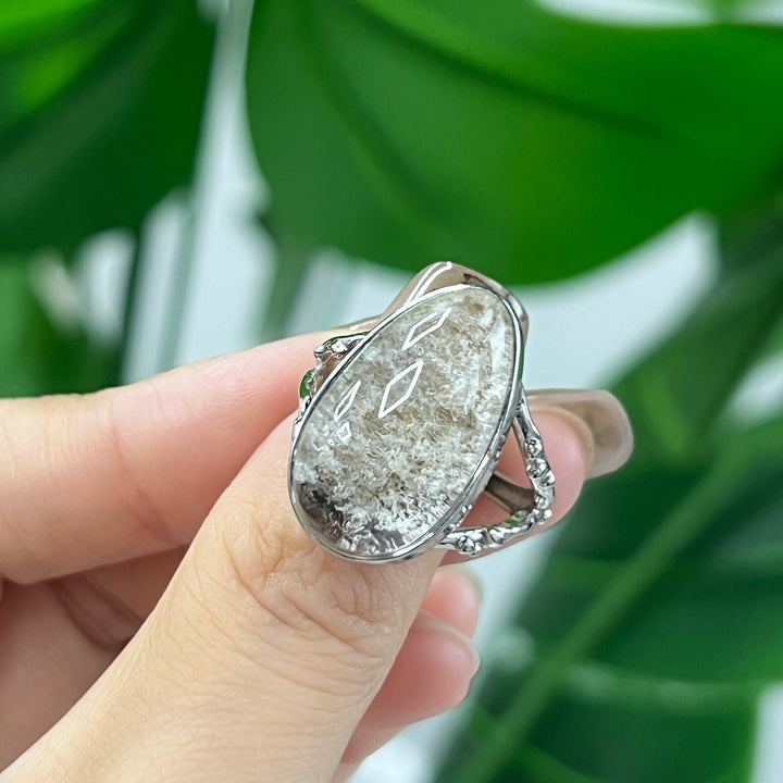 High Quality,White Garden Quartz Ring, S925