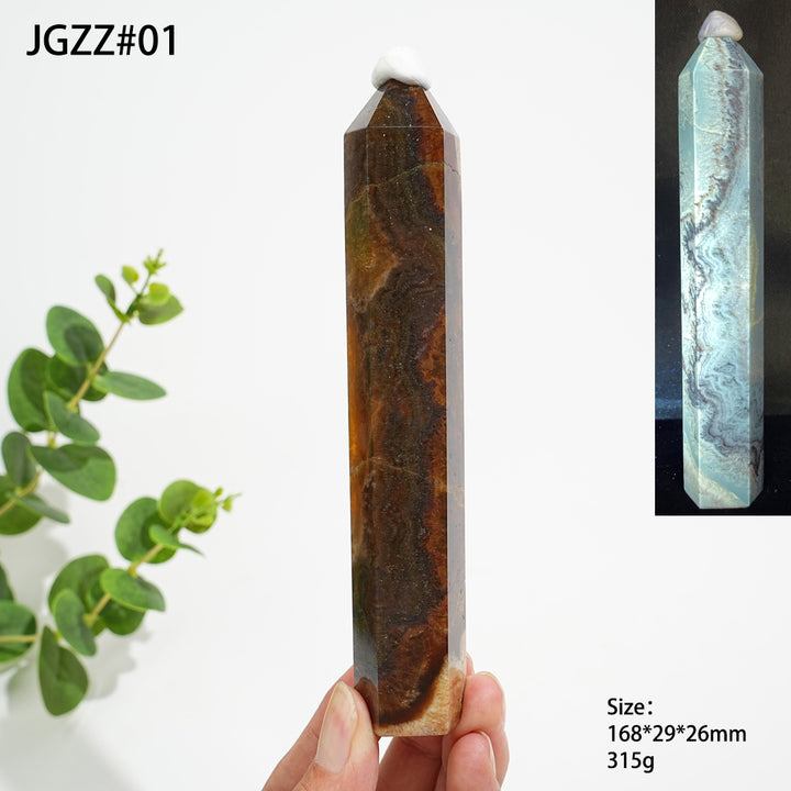 Unique,Natural Crystal Fluorite With Pyrite And Hematite Point