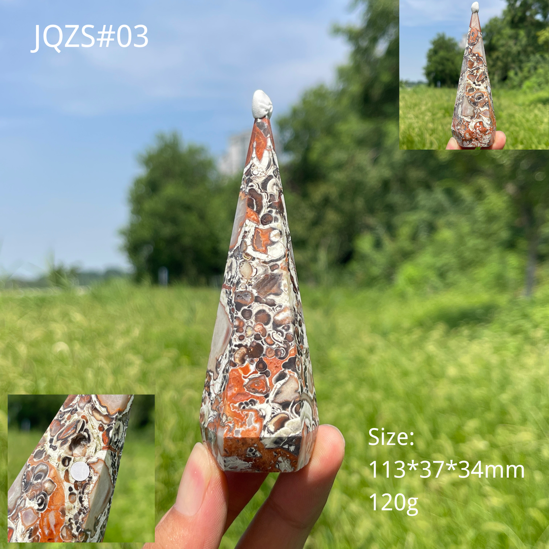 Unique,A Slightly Imperfect Natural Crystal Money Agate Diamond Tower