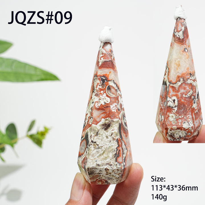 Unique,Natural Crystal Money Agate Diamond Tower
