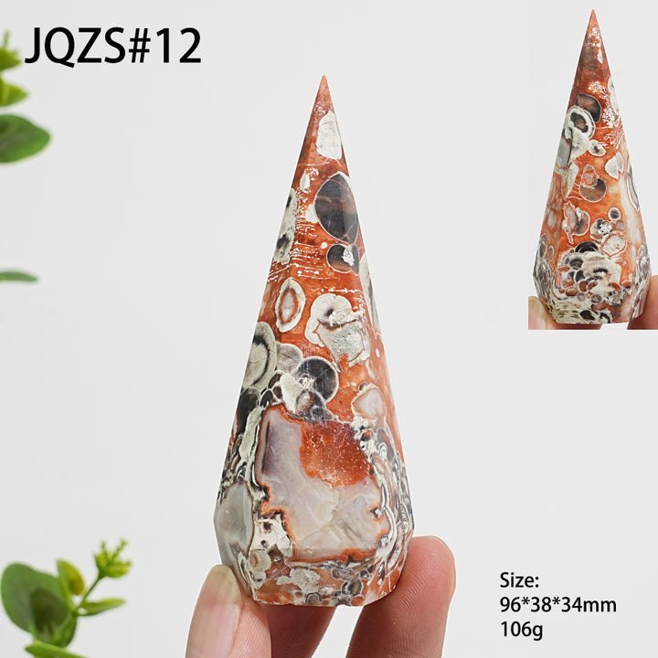 Unique,A Slightly Imperfect Natural Crystal Money Agate Diamond Tower