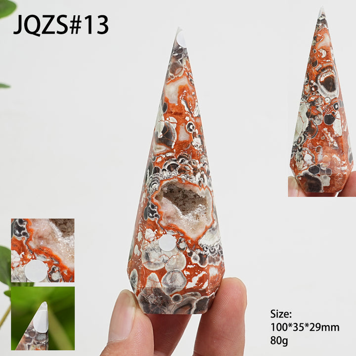Unique,A Slightly Imperfect Natural Crystal Money Agate Diamond Tower