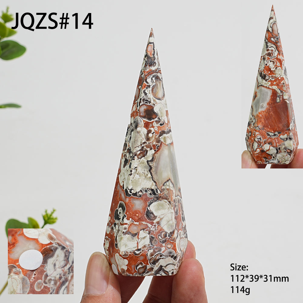 Unique,A Slightly Imperfect Natural Crystal Money Agate Diamond Tower