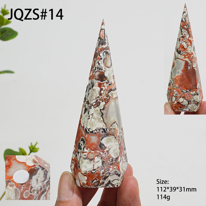Unique,A Slightly Imperfect Natural Crystal Money Agate Diamond Tower