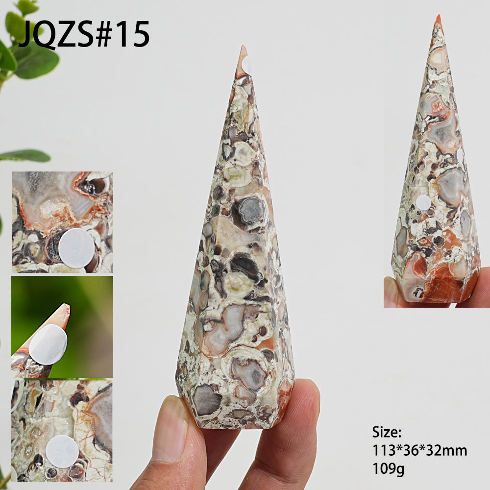 Unique,A Slightly Imperfect Natural Crystal Money Agate Diamond Tower