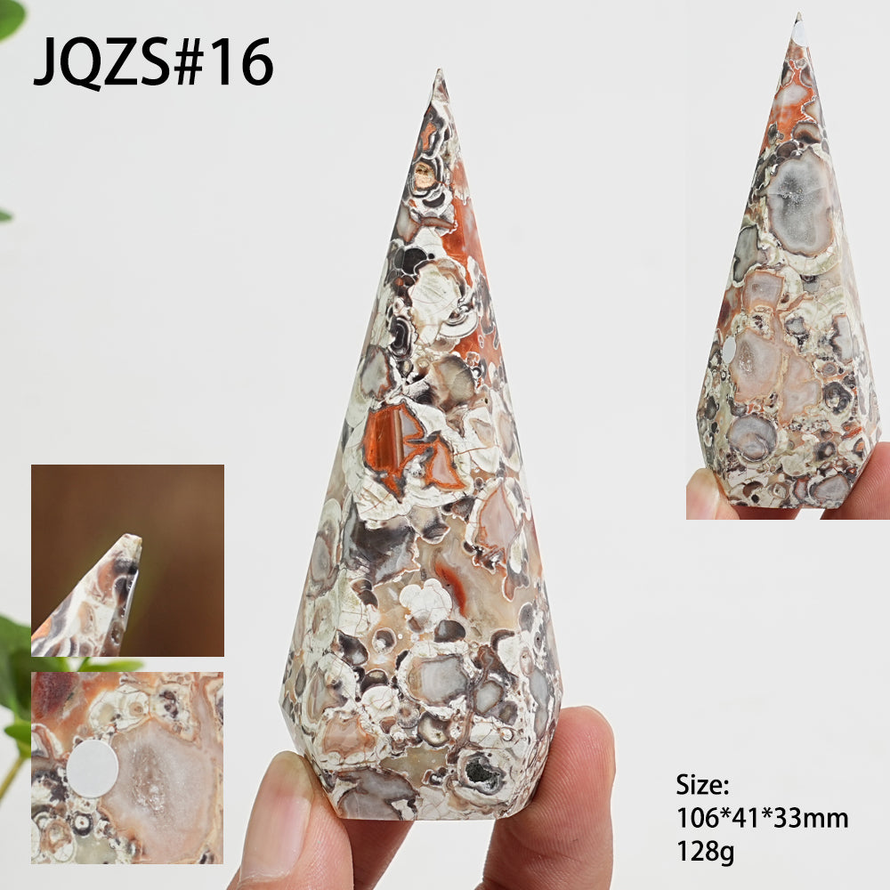 Unique,A Slightly Imperfect Natural Crystal Money Agate Diamond Tower