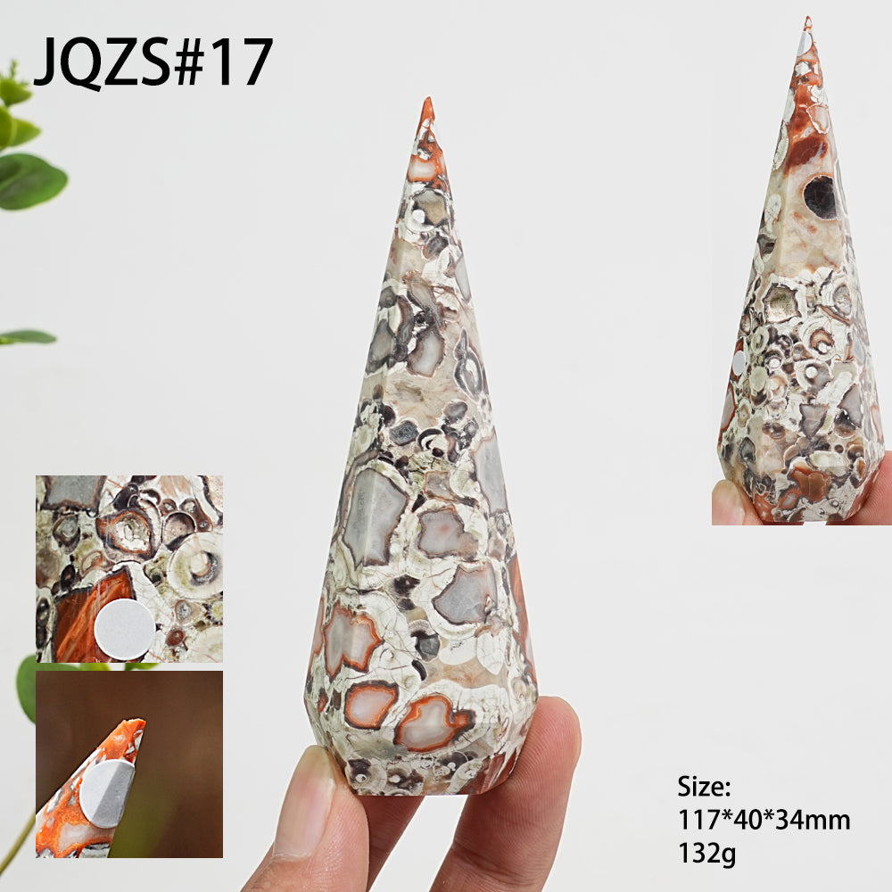 Unique,A Slightly Imperfect Natural Crystal Money Agate Diamond Tower