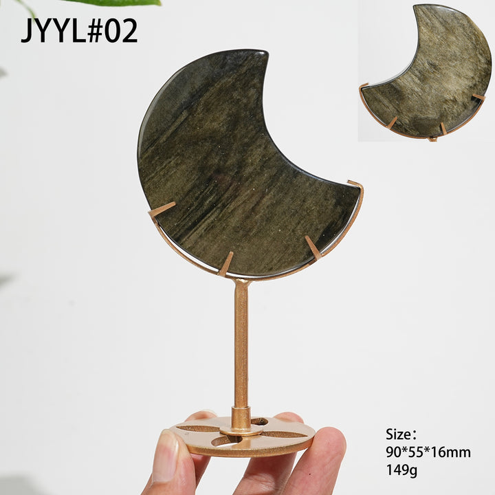 Unique,Natural Crystal Golden Obsidian Moon
