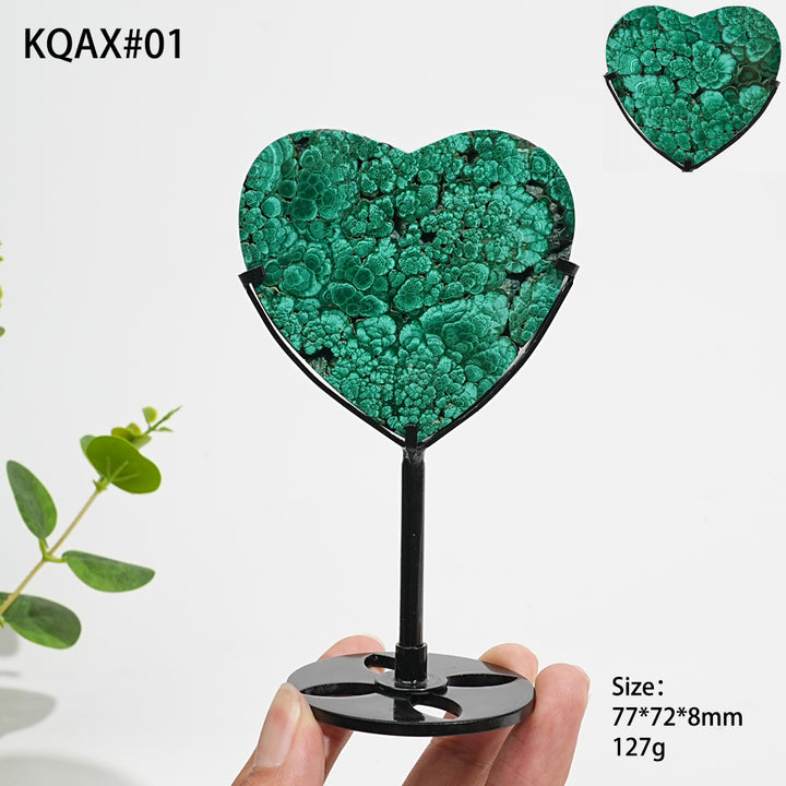 Unique,Natural Crystal Malachite Heart