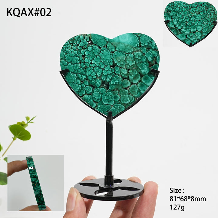 Unique,Natural Crystal Malachite Heart