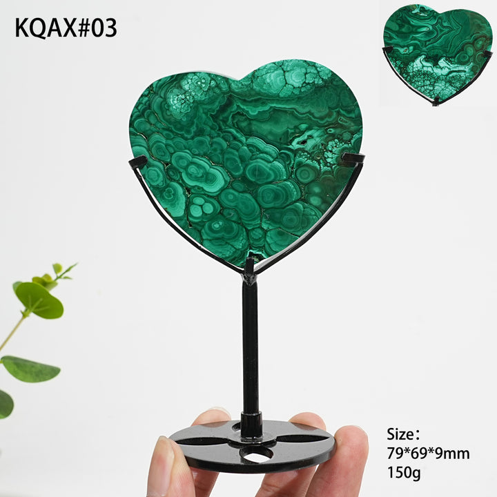 Unique,Natural Crystal Malachite Heart