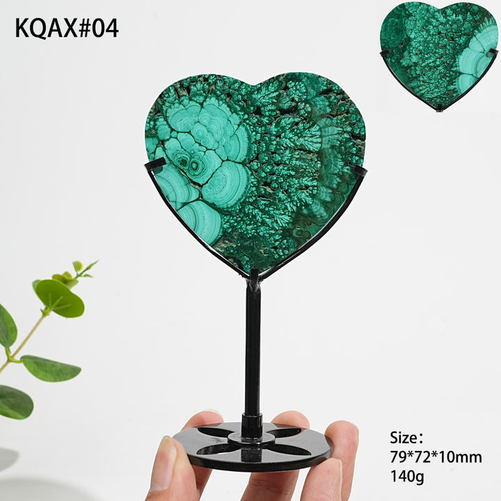 Unique,Natural Crystal Malachite Heart
