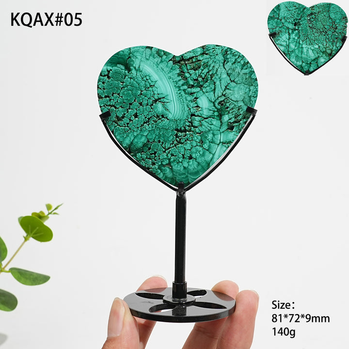Unique,Natural Crystal Malachite Heart